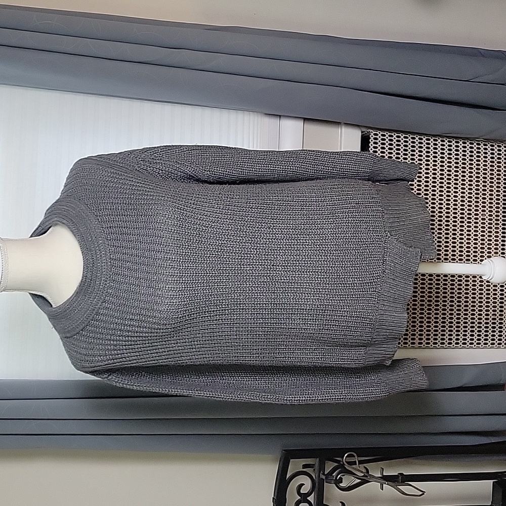 ZARA KNIT gray mockneck sweater size Large